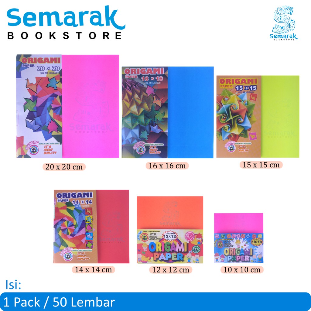 Jual Asturo Origami Paper 10x10 / 12x12 / 14x14 / 15x15 / 16x16 / 20x20
