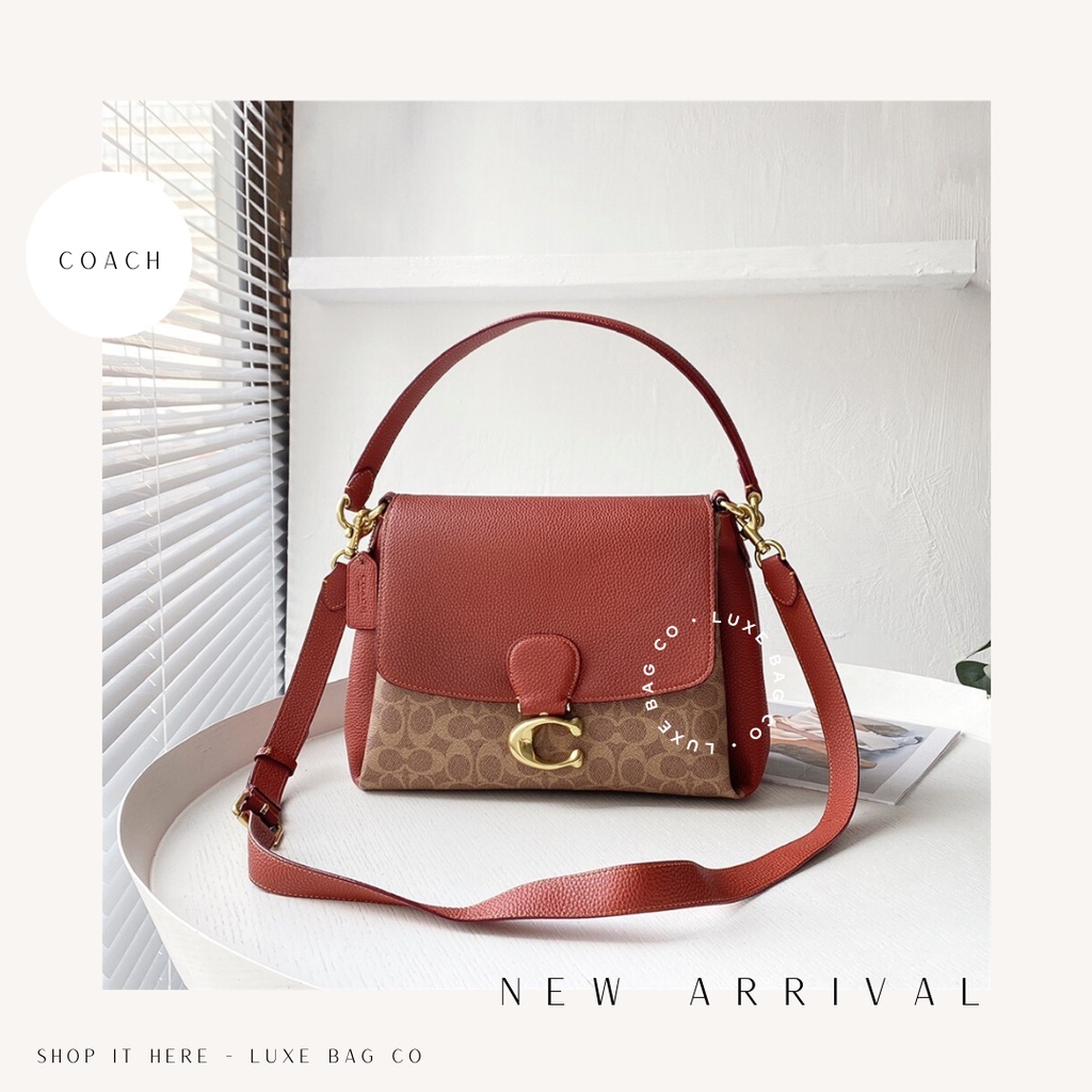 Jual Coach May Shoulder Bag In Signature Canvas Tan Rust 100 ORIGINAL