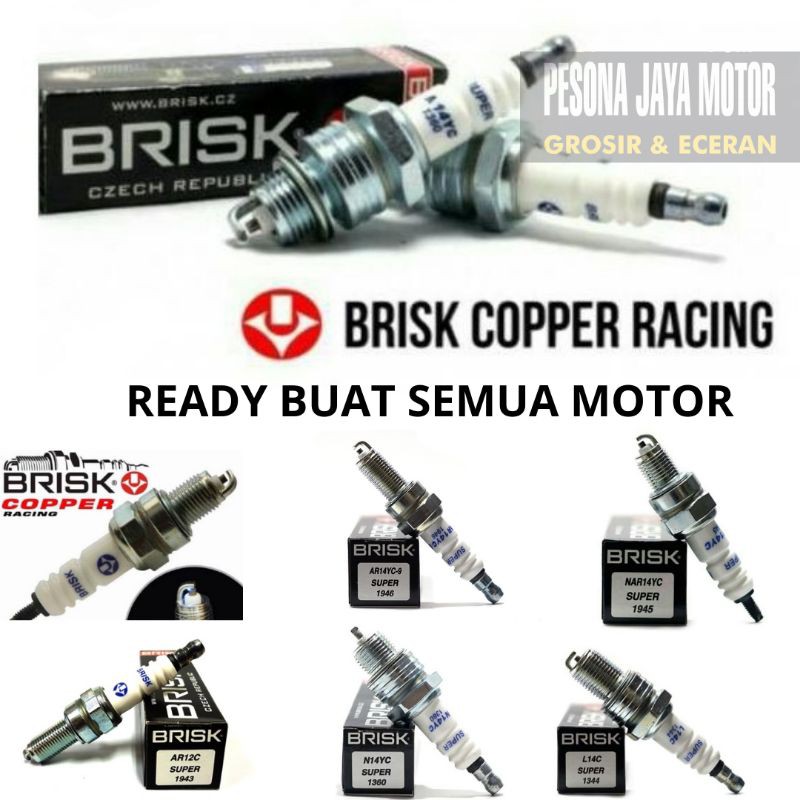 Jual Busi Racing Brisk Copper Ready Nmax Aerox Pcx Vario Beat Mio Satria Fu Ninja Vixion R