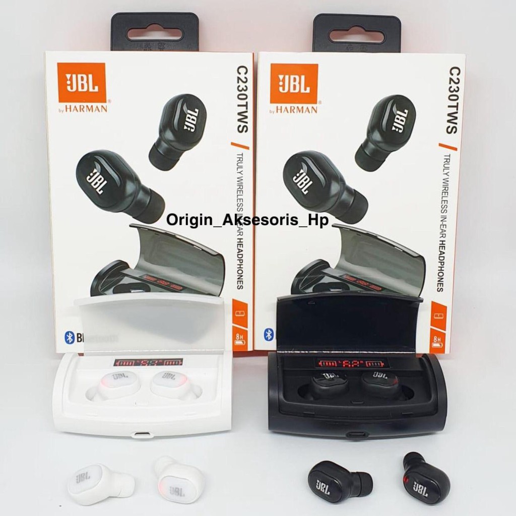 Bluetooth Headset JBL C230 TWS LED Wireless Earbuds Earphone ftmn