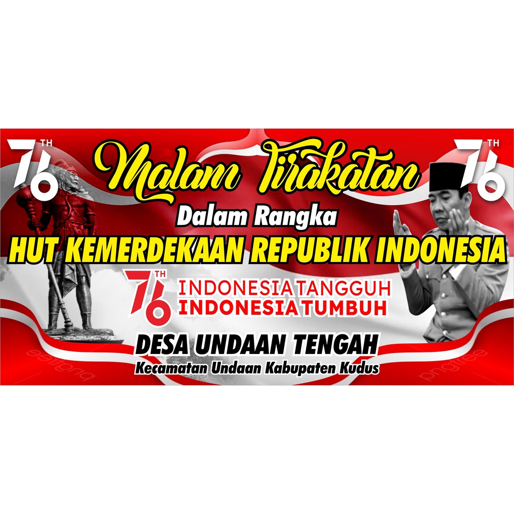 Jual Banner Mmt Spanduk Kemerdekaan Hut Ri Ke 76 Indonesia Raya Tasyakuran Malam Tirakatan 9852