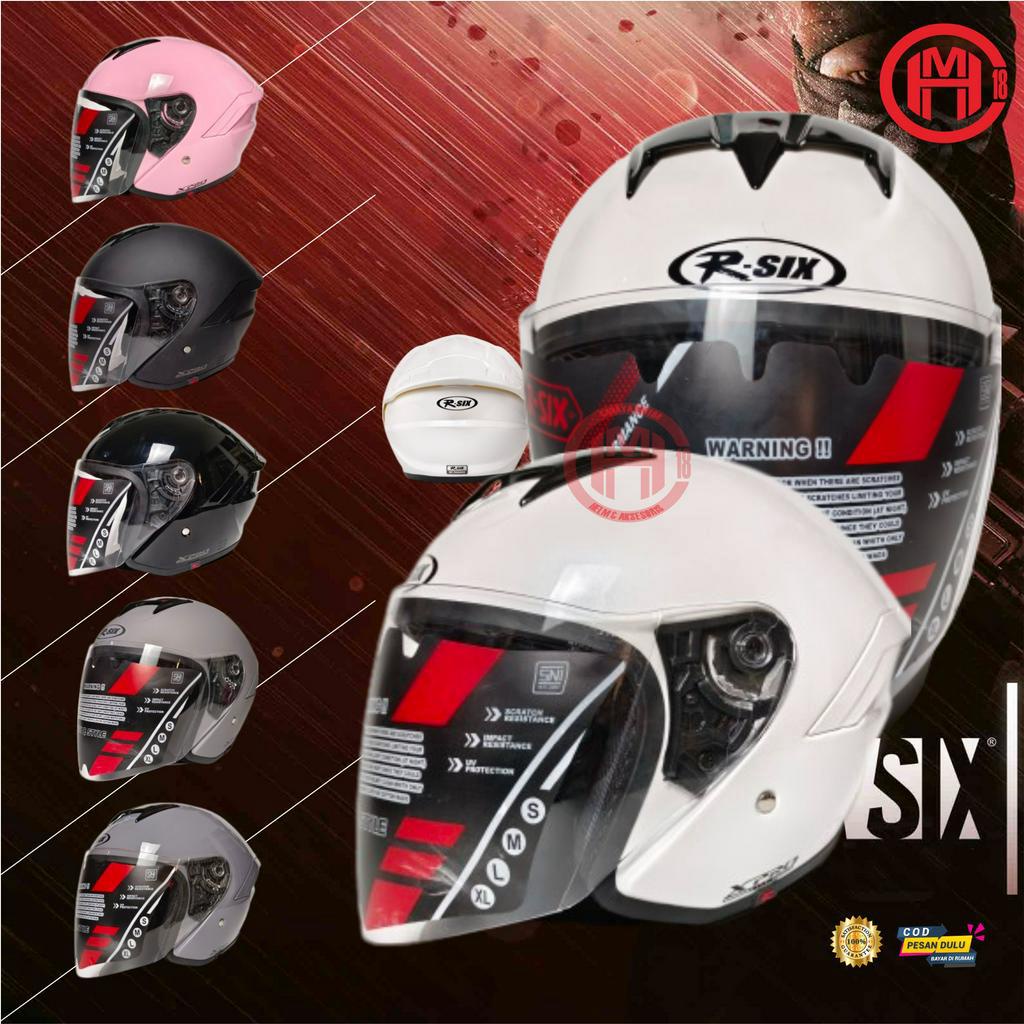 Jual HELM R SIX XPRO SERIES SOLID / HELEM HALF FACE | Shopee Indonesia