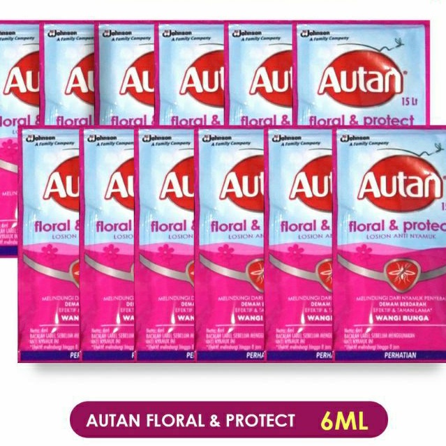 Jual Autan Lotion Anti Nyamuk Floral & Protect 6ml * 12 Sachet ...