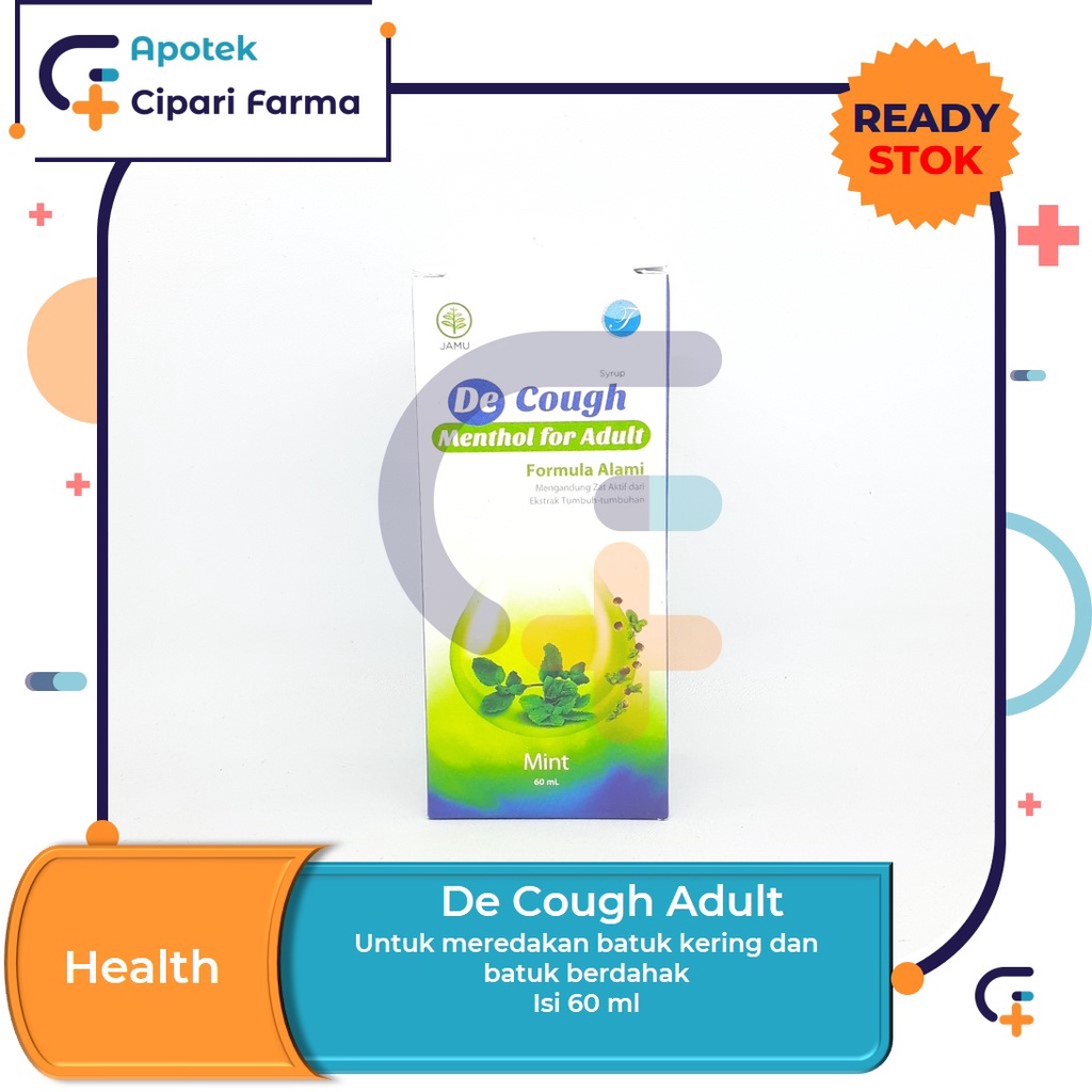 Jual De Cough Mint Sirup Obat Batuk Berdahak | Tidak Berdahak Untuk ...