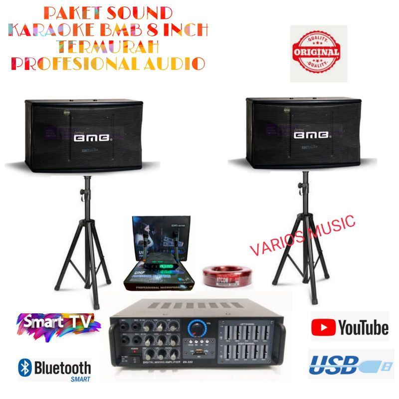 Jual PAKET SOUND SYSTEM BMB BLUETOOTH BISA KARAOKE DI YOUTUBE ORIGINAL