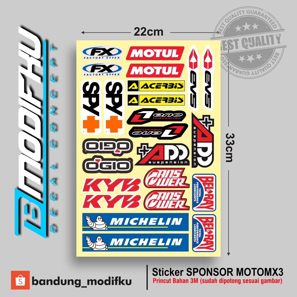 Jual Sticker Set Pack Printcut Sponsor Mx Shopee Indonesia