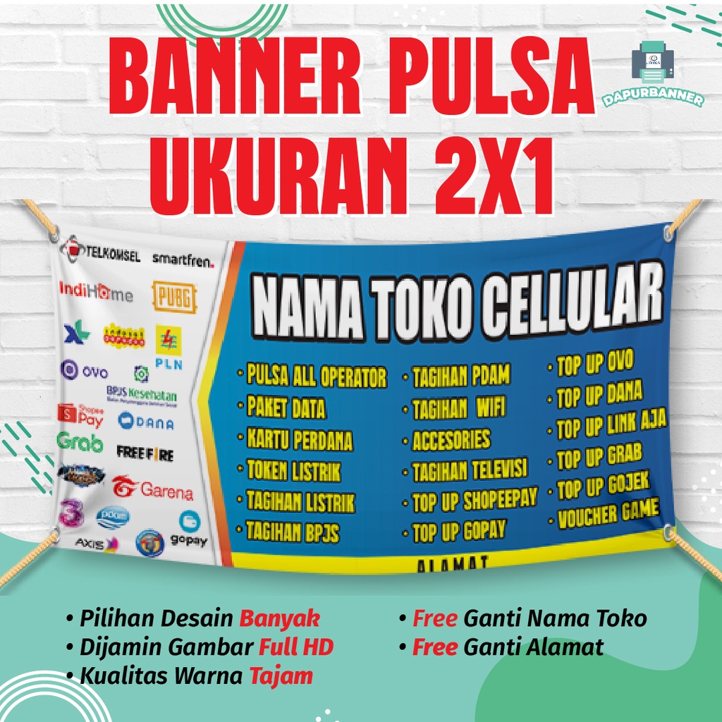 Jual Banner Spanduk Konter Pulsa Murah Ukuran 200x100cm | Shopee Indonesia