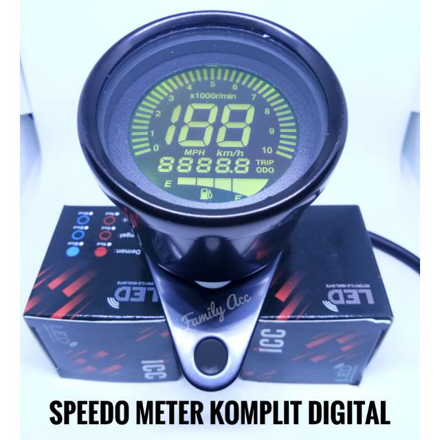 Jual Speedometer Komplit Digital LED Km Fuelmeter Digital Tachometer