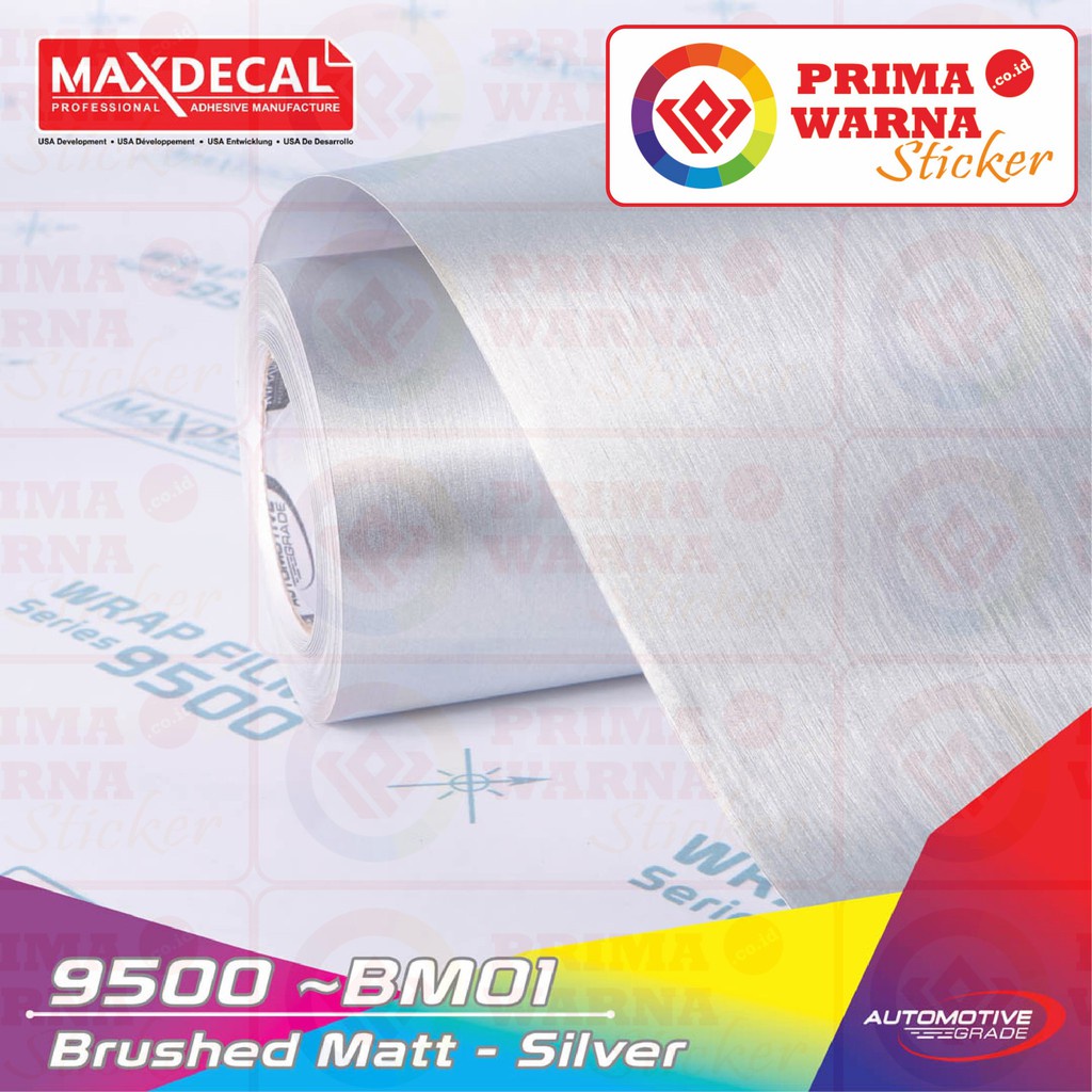 Jual Maxdecal 7500 BM01 Brushed Matte Silver, Wrap Series Sticker, Roll ...