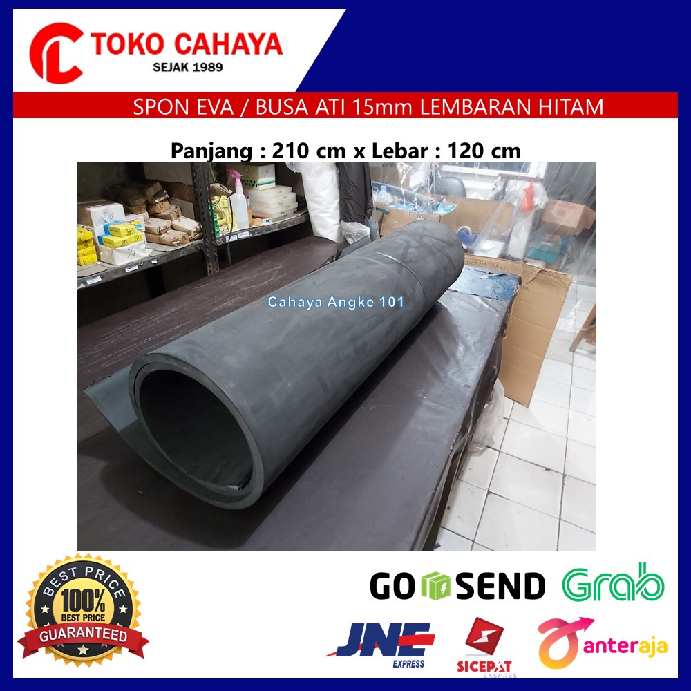 Jual Spon Eva Sponge Busa Ati Spon Karet 15mm Hitam 120 X 210cm