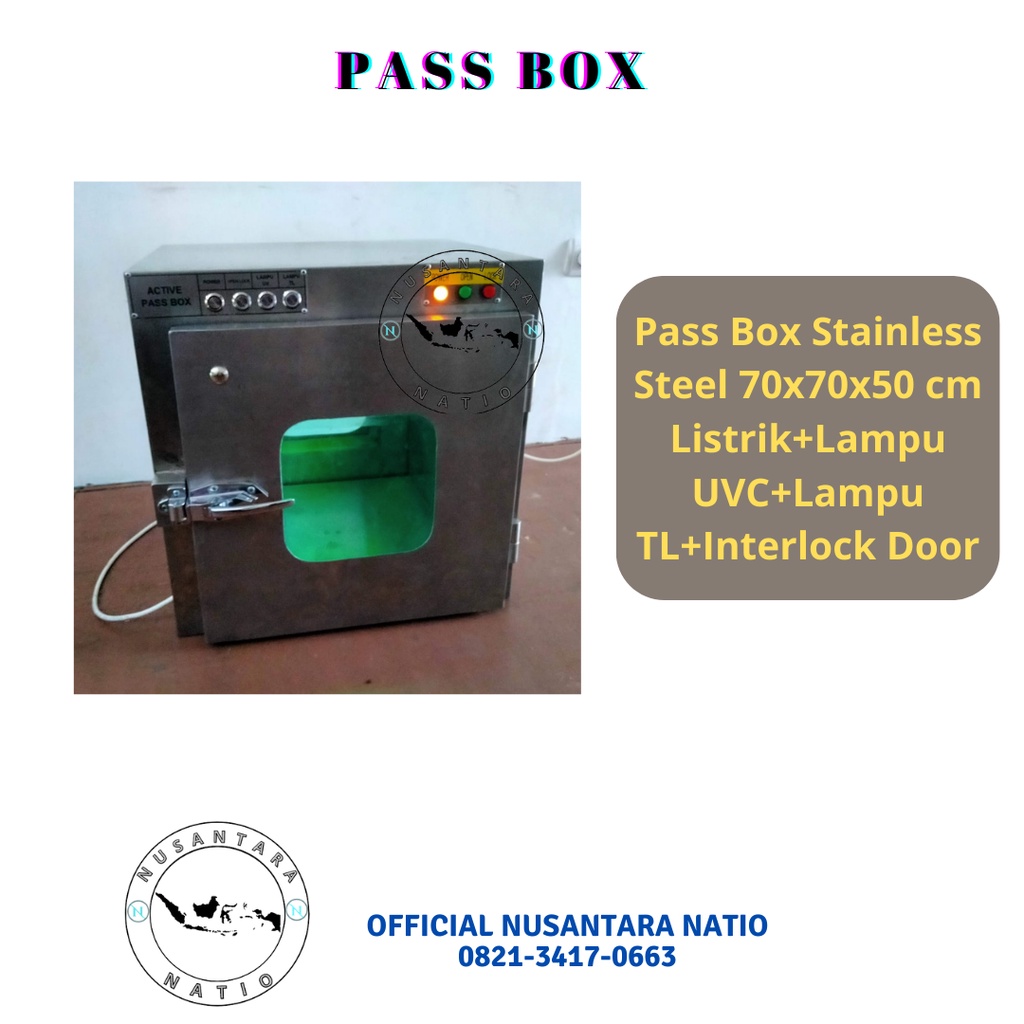 Jual Pass Box Stainless Steel 70x70x50 cm Interlock Door Sistem ...