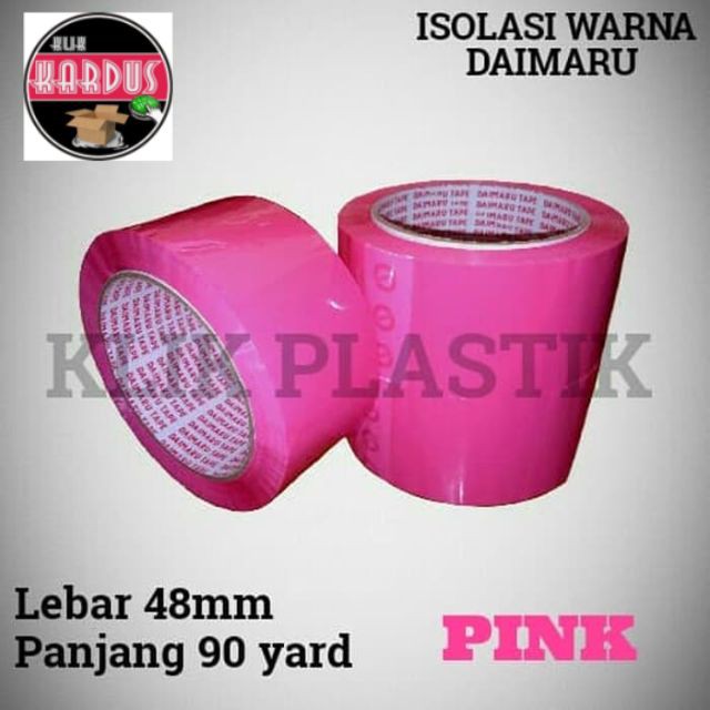 Jual Isolasi Warna Pink Selotip Lakban Daimaru Opp Tape Lakban Polos Shopee Indonesia