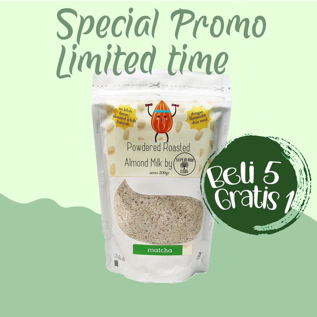 Jual SUSU ALMOND Bubuk 200gr dengan Chia seed dan Flaxseed / ALMOND MILK / ASI BOOSTER Shopee