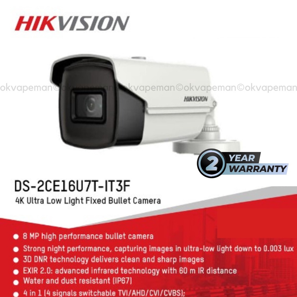 Jual CCTV HIKVISION DS-2CE16U7T-IT3F - 8MP TURBO HD CAMERA - ULTRA LOW ...