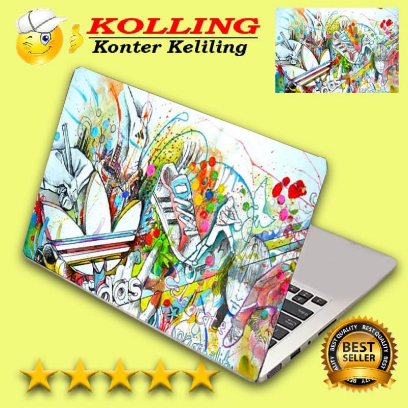 Jual Garskin Laptop logo art Adidas full warna Skin Laptop Stiker