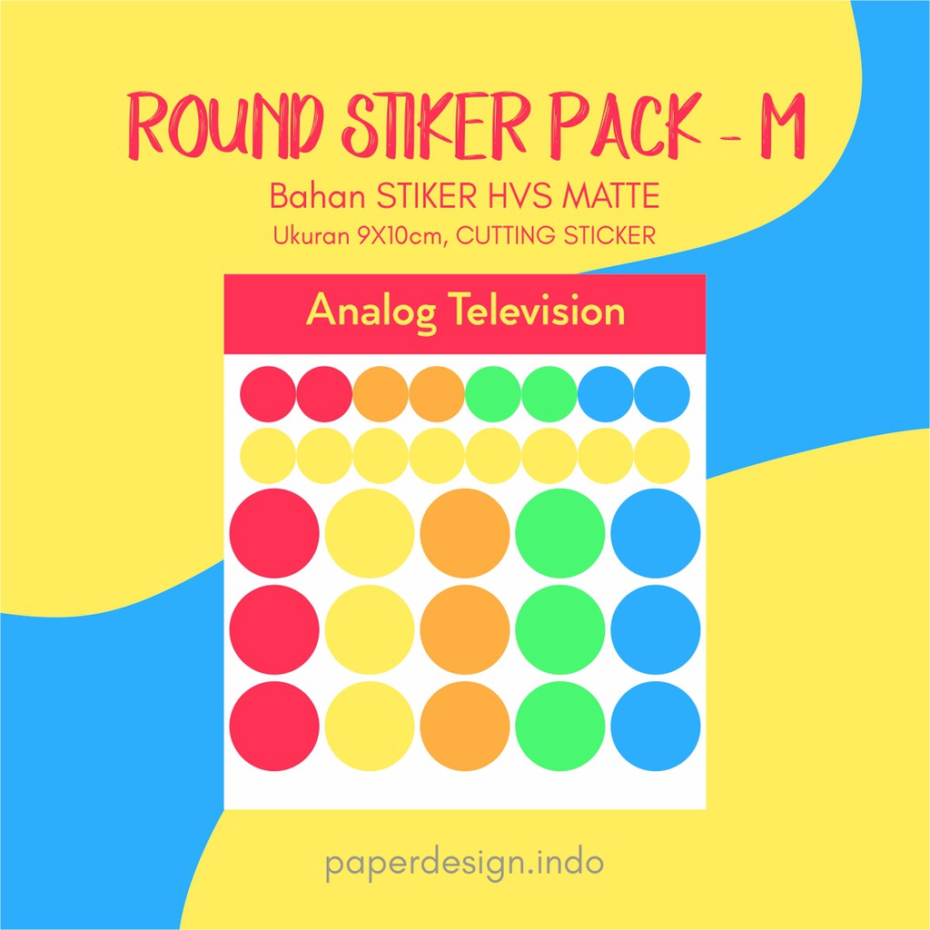 Jual ROUND STICKER PACK MEDIUM ANALOG TELEVISION STIKER LUCU | Shopee ...