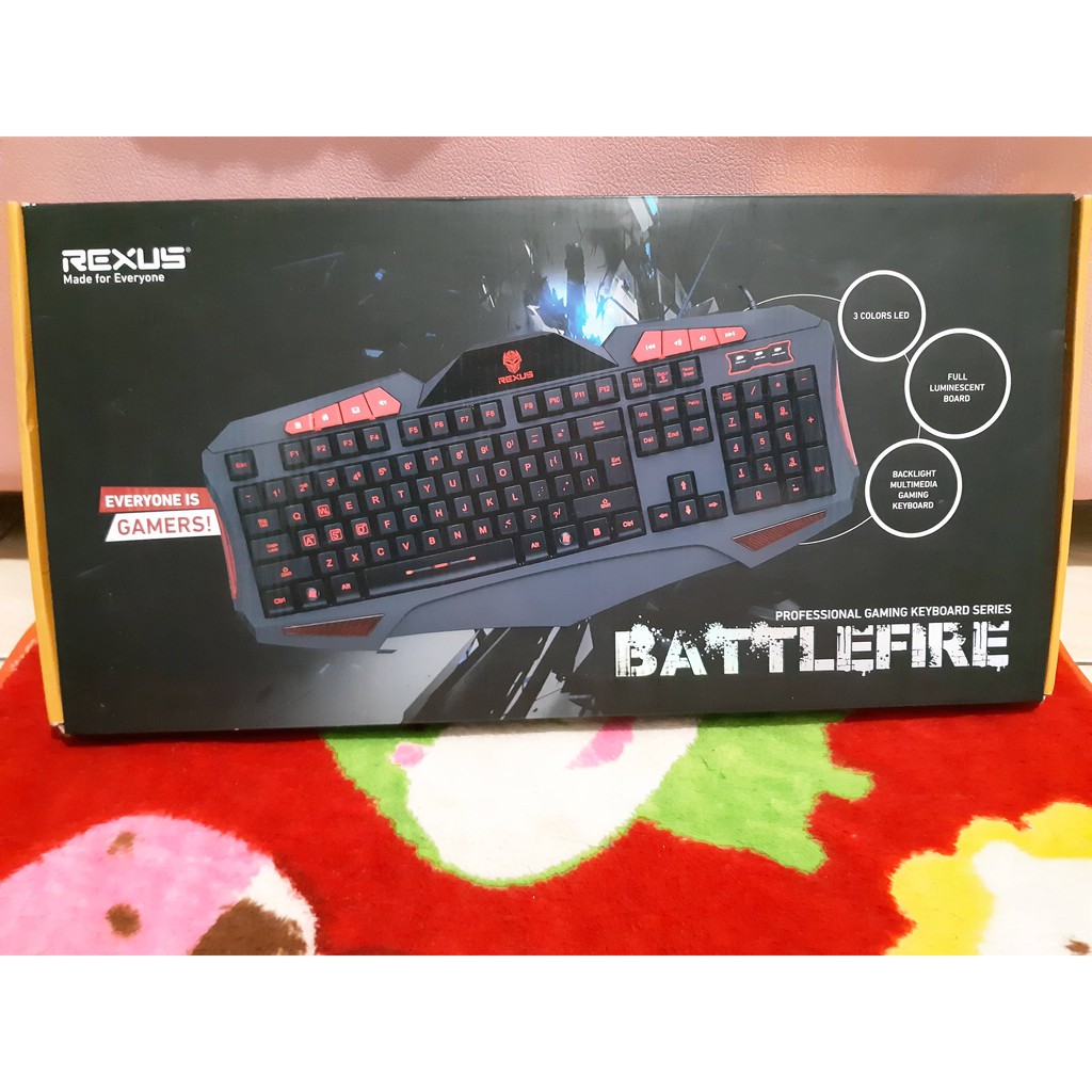 Jual Rexus Battlefire Gaming Keyboard 3 LED colours RX-K7M | Shopee ...