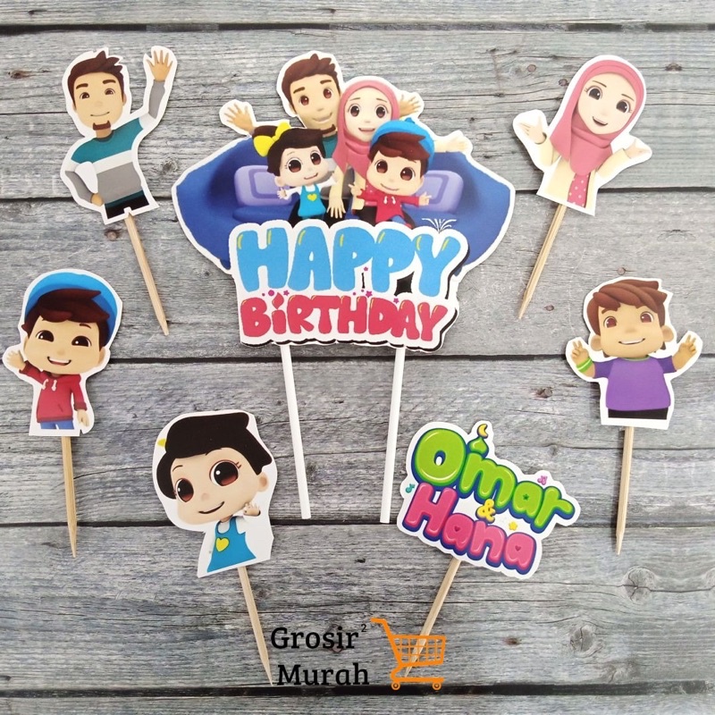 Jual Cake Topper Omar and Hana/ Topper Kertas Omar and Hana | Shopee ...