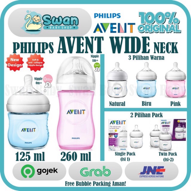 Jual Philips Avent Natural Bottle Botol Susu Avent Wide Neck [ 125ml