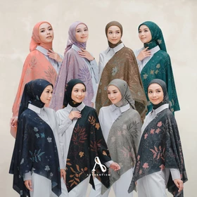 AUTHENTISM ID Isyana Series Kerudung Segi Empat Motif Voal Ultrafine Lasercut Premium