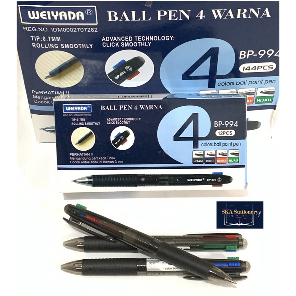 Jual Bolpen/Ballpoint/Pulpen/Ballpen Weiyada BP-994/ 4 Warna (Pcs ...