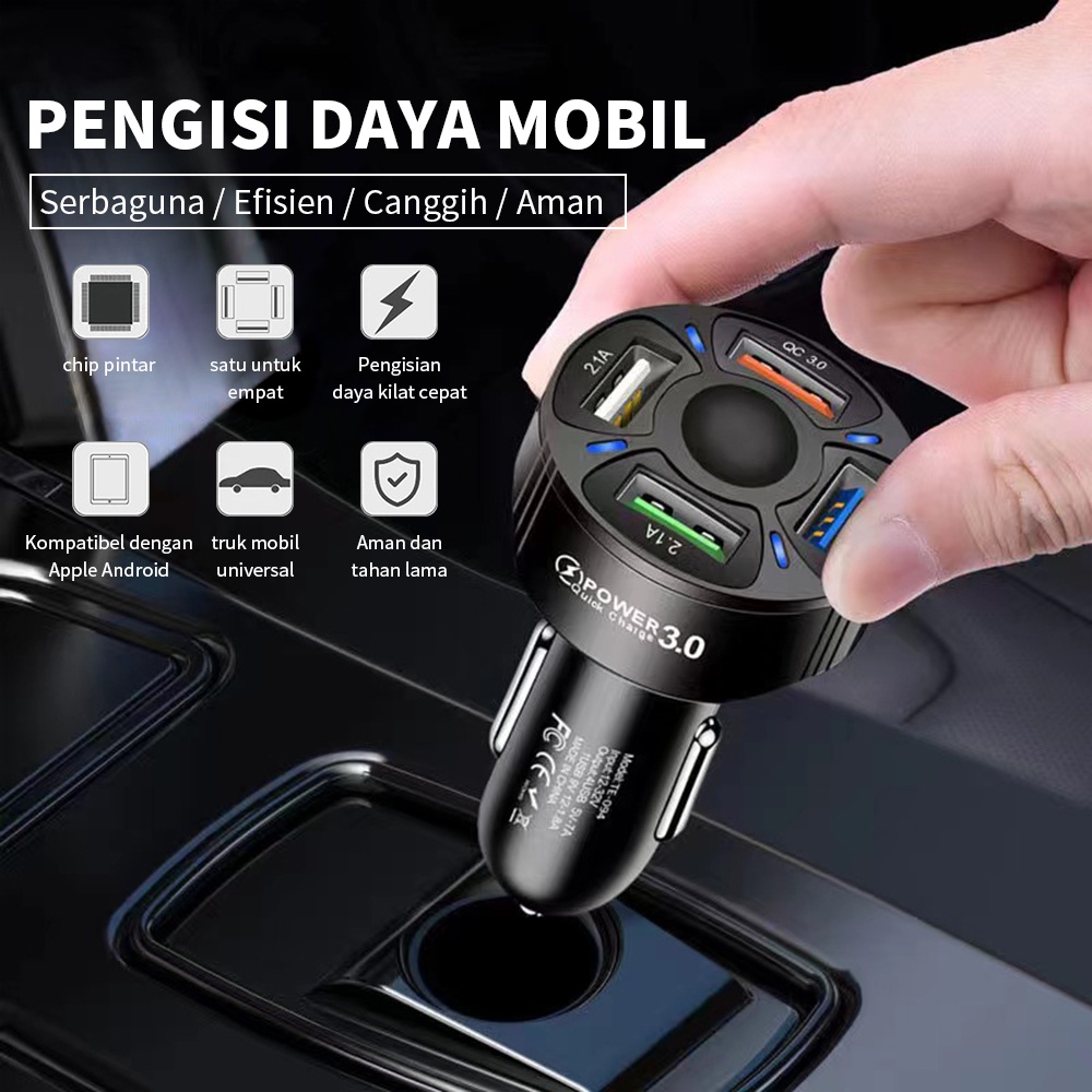 Jual Casan Mobil 4 Port Cas Mobil Fast Charging Charger Mobil Colokan ...