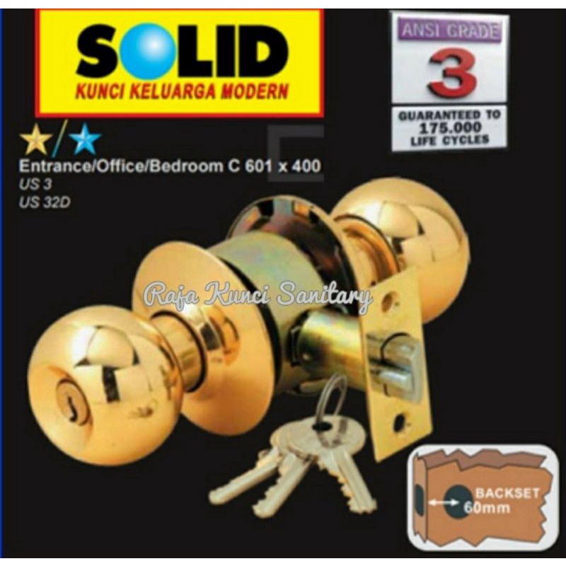 Jual Kunci Bulat Solid C 601x400 US 32D/Kunci Kamar Mandi Solid ...