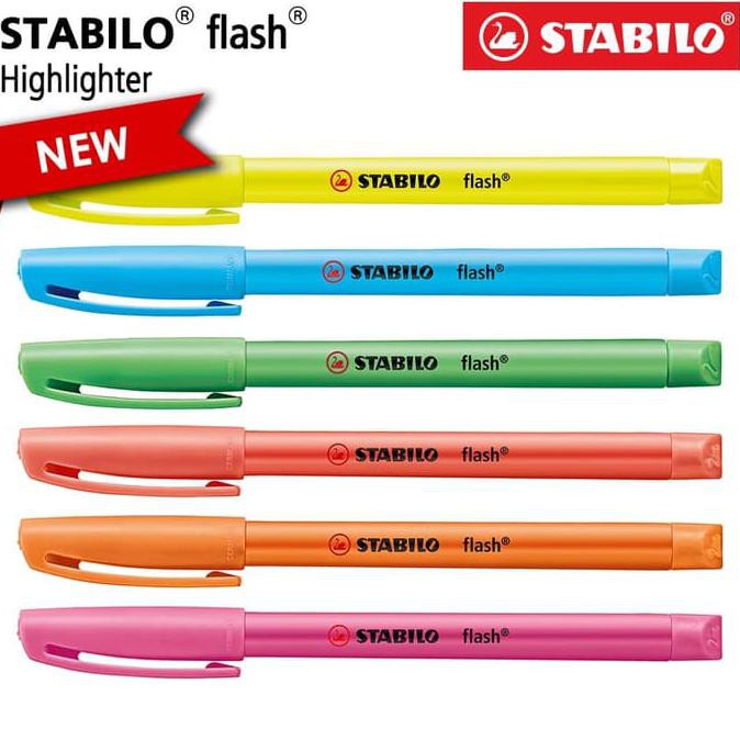 Jual STABILO Set 6 Flash / Highlighter Warna Biru Merah Kuning Pink ...
