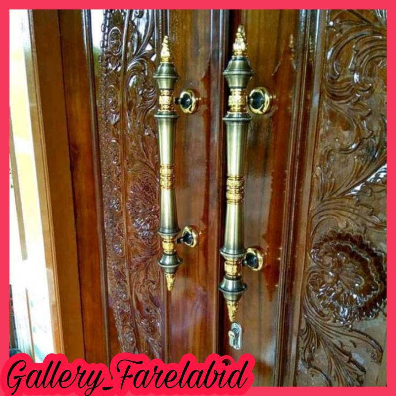 Jual Handle Pintu Rumah Kuningan 46 Cm Gagang Pintu Rumah Antik