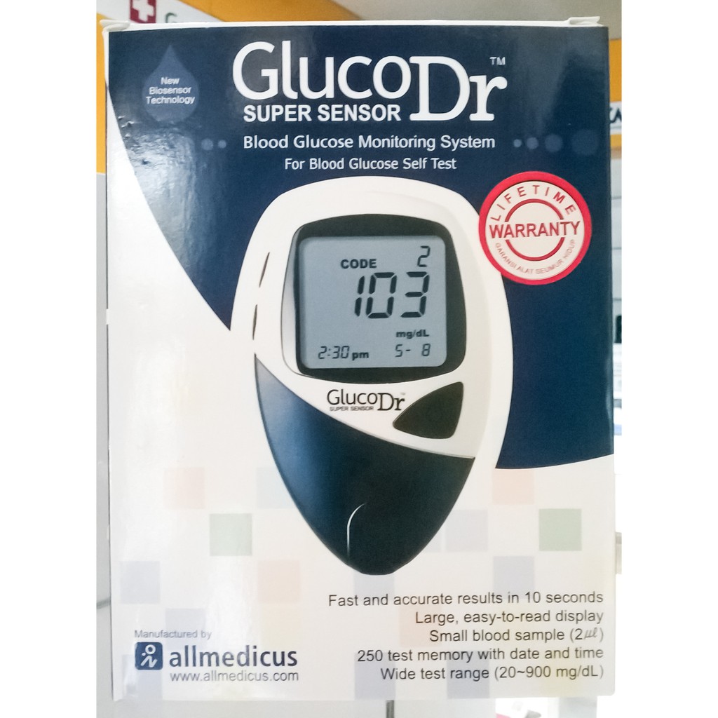 Jual Gluco Dr. Super Sensor AGM-2200 Blood Glucose Monitor (Alat Tes ...