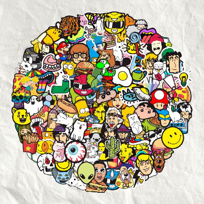 Jual [50 pcs] Sticker Karakter Lucu Murah , untuk Sticker Aesthetic ...