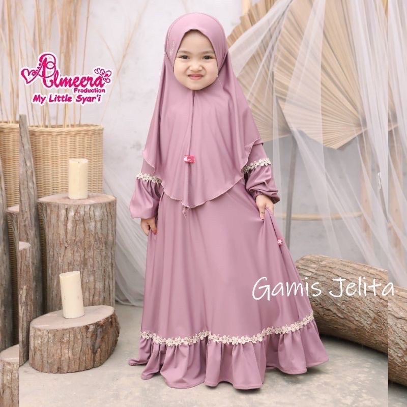GAMIS JELITA+JILBAB BABY-REMAJA 1-12thn JERSY PRRMIUM