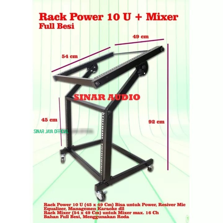 Jual Rack Power 10 U + Mixer Full Besi Rack Mixer Audio 16 CH - Rack ...