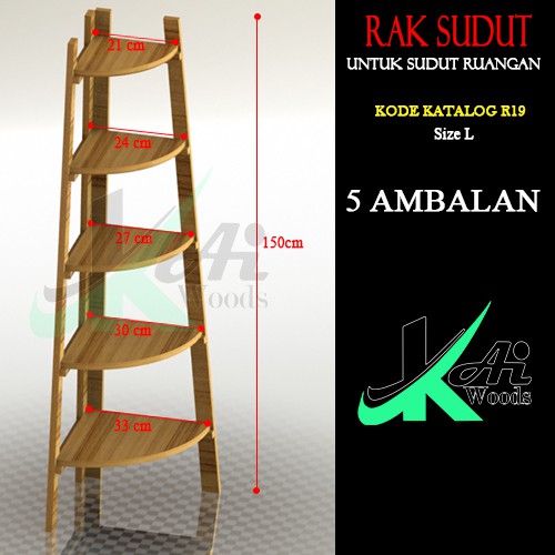 Jual Rak Sudut Bunga/Pajangan 5 Ambalan (R19) | Shopee Indonesia