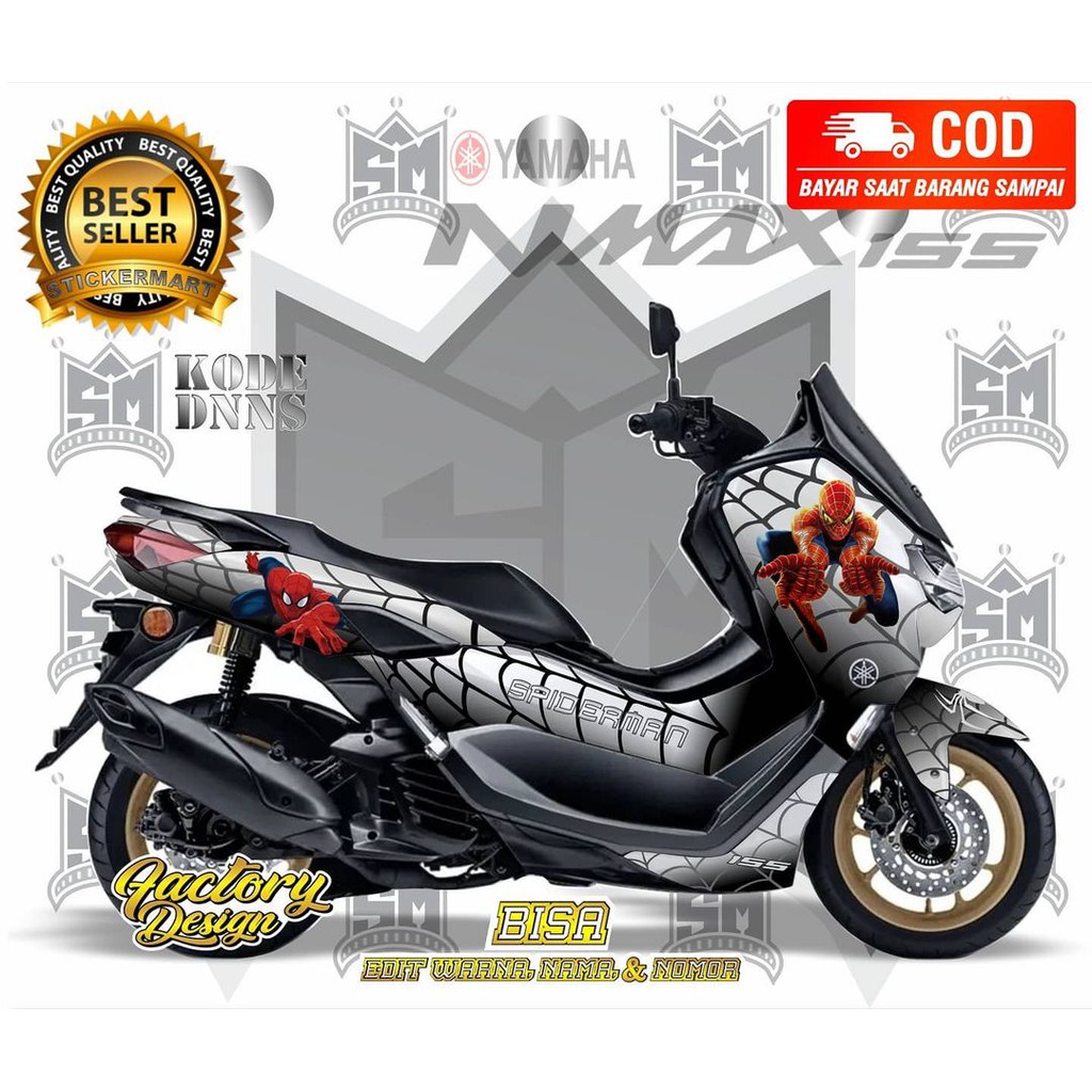 Jual Sticker decal full body Yamaha Nmax Karakter Spiderman Silver ...