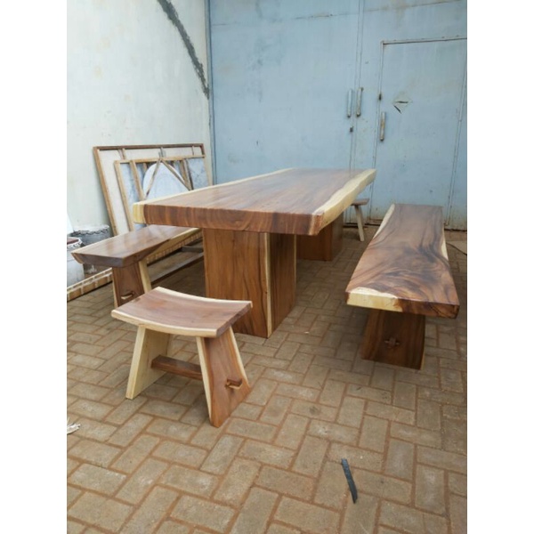 Jual Meja Makan Kantor Kayu Trembesi. | Shopee Indonesia