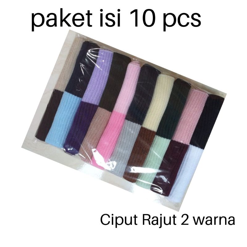 Jual PAKET ISI 10 PCS / Bandana Ciput Rajut 2 Warna Premium | Shopee ...