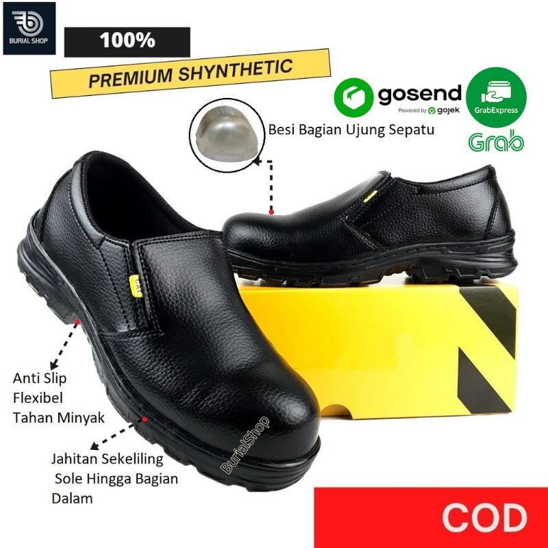 Jual SEPATU SAFETY SLIP ON PRIA SEPTY SLIP ON TANPA TALI SEPATU SAFETY