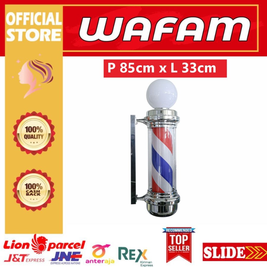 Jual LAMPU BARBER POLE 85CM AKRILIK / LED BARBERPOLE PREMIUM BARBERSHOP | Shopee Indonesia