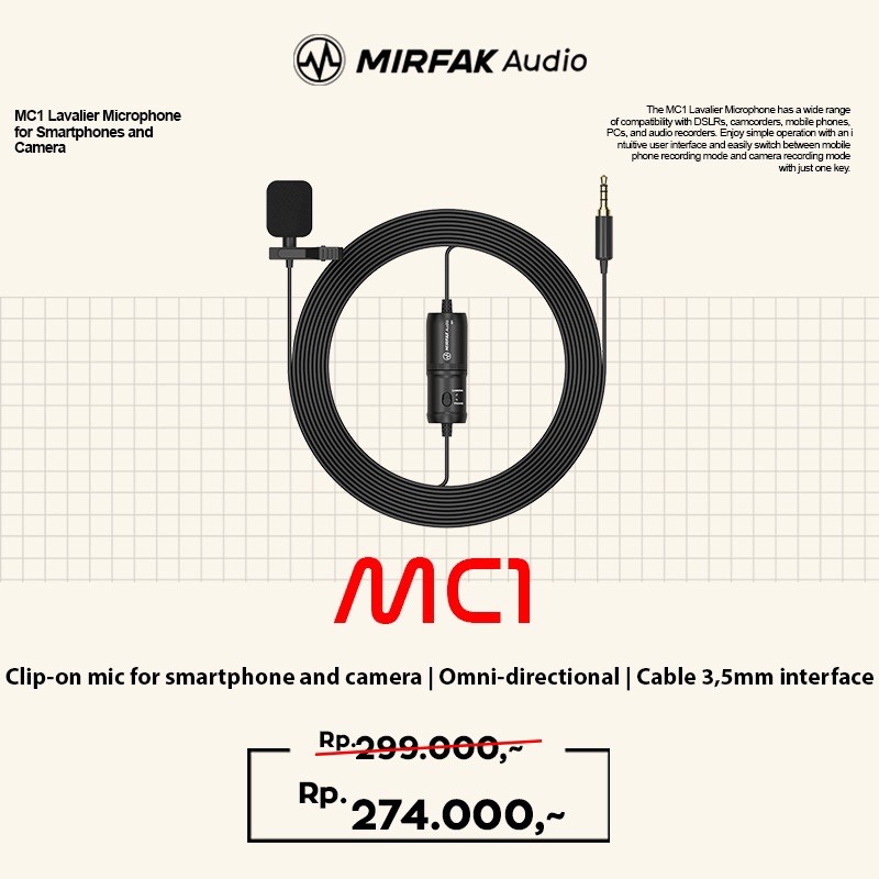 Jual Mirfak Microphone MC1 Lavalier Shopee Indonesia