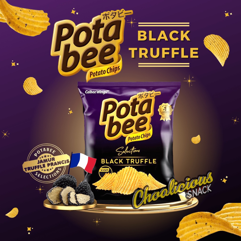 Jual POTABEE Selection Black Truffle Potato Chips 65 Gram | Shopee ...