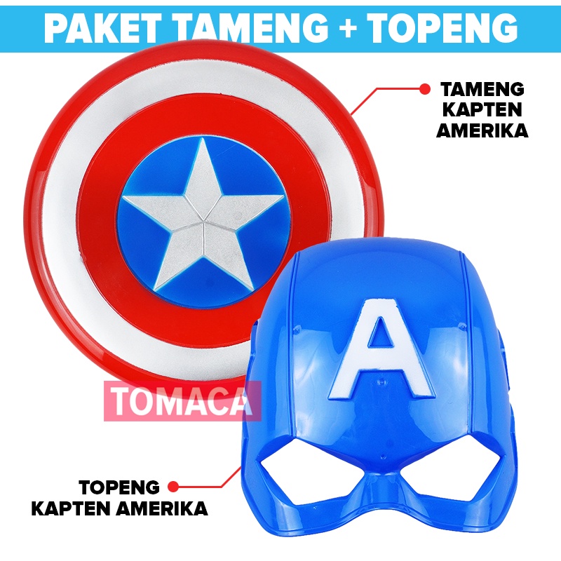 Jual Paket Mainan Topeng Tameng Captain America Kapten Amerika Perisai ...