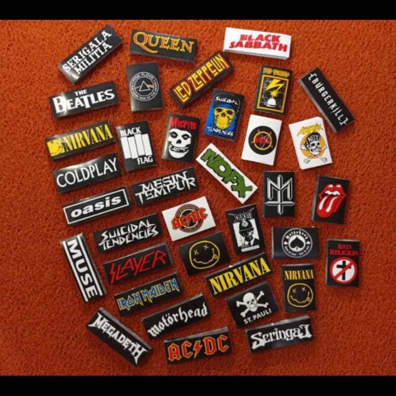 Jual stiker brand & band 7pcs sticker clothing tempelan graftac finyl ...