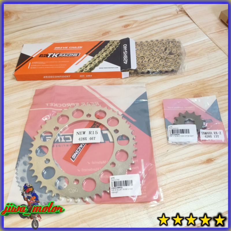Jual gear set R15 v3 v4 / VIXION R VVA / XSR155 TK racing rantai gold ...