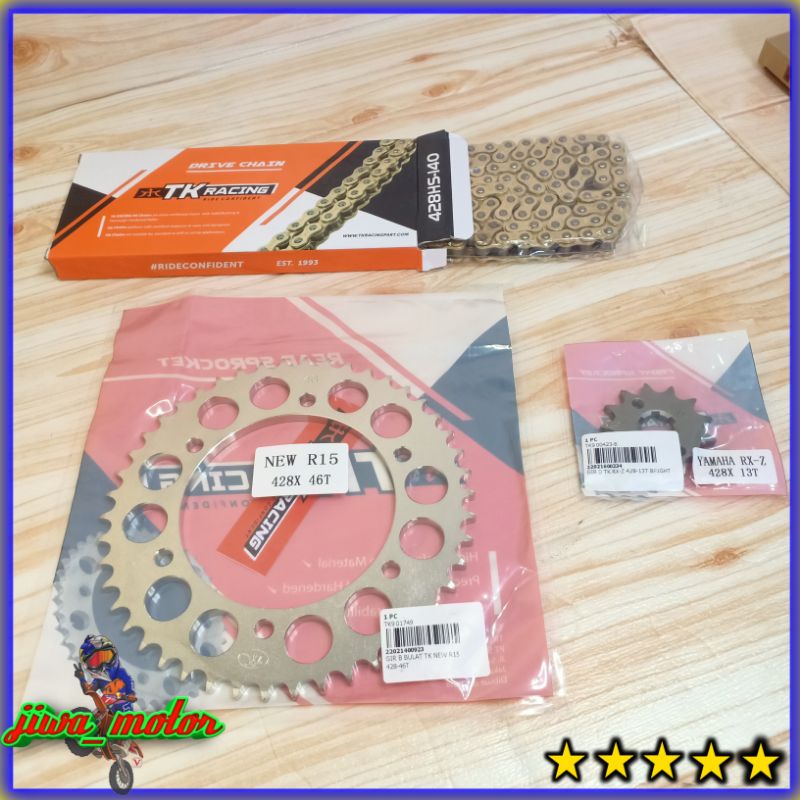 Jual Gear Set R15 V3 V4 Vixion R Vva Xsr155 Tk Racing Rantai Gold