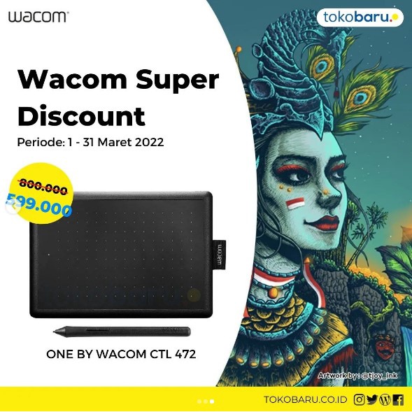 Jual WACOM CTL-472 Small BY WACOM Pen Drawing Tablet Garansi Resmi 1