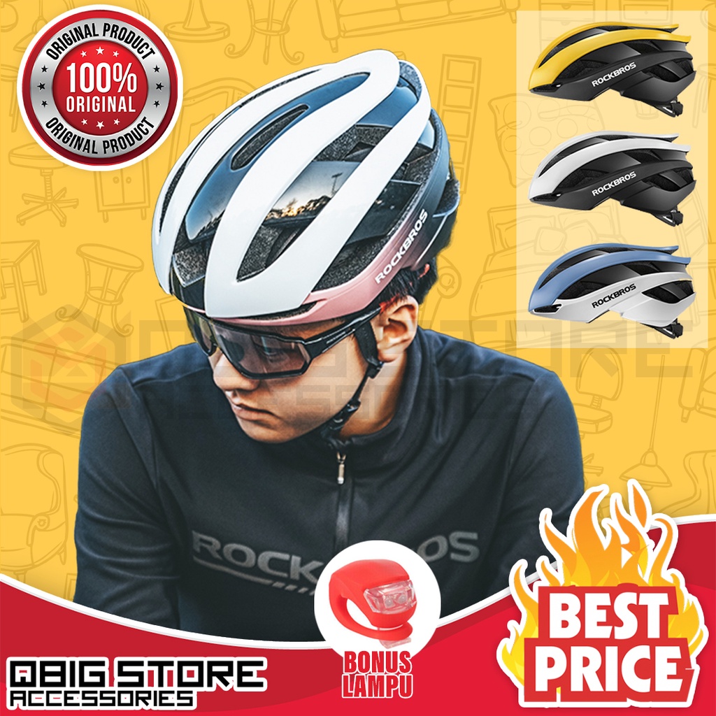 Jual Rockbros Helm Sepeda RB-01 Roadbike MTB Pria Wanita | Shopee Indonesia