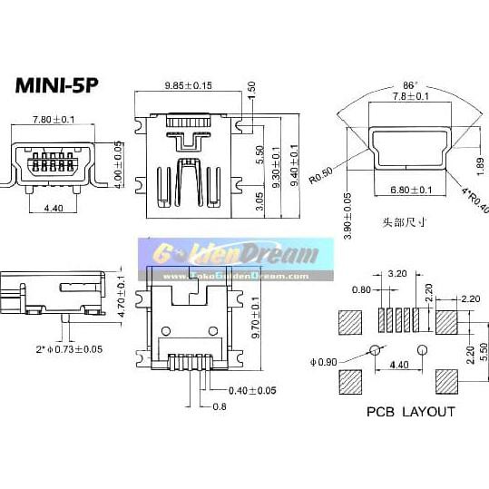 Jual Jual Soket Mini Usb Kosong Tipe Betina Mini 5p Usb Socket Connector Female Plug Smd Cok 2867