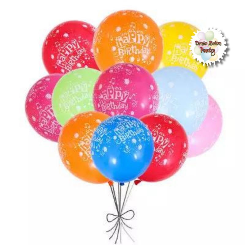 Jual Balon Latex Happy Birthday Balon Happy Birthday Mix Warna Isi Pcs Shopee Indonesia