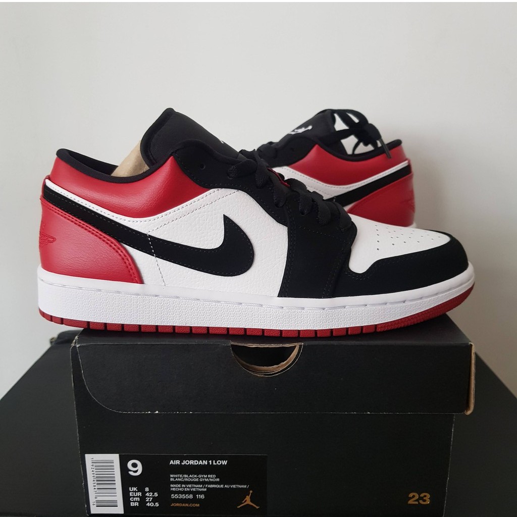 Jordan 1 low outlet black toe size 9